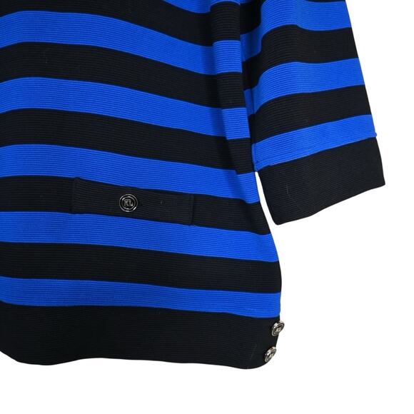 Karl Lagerfeld Paris Women's M Striped 3/4 Sleeve Sweater - Picture 5 of 10